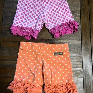 Matilda Jane Pink and Orange Ruffle Shorts Set